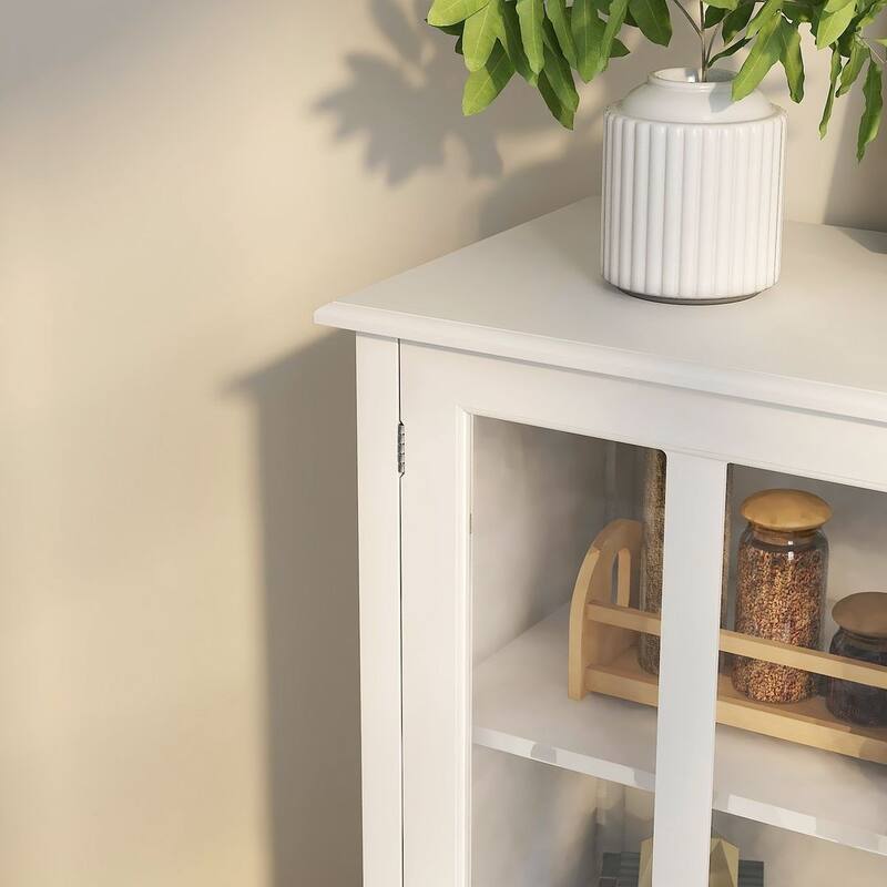 Versatile Storage Cabinet Glass Doors Buffet/Sideboard