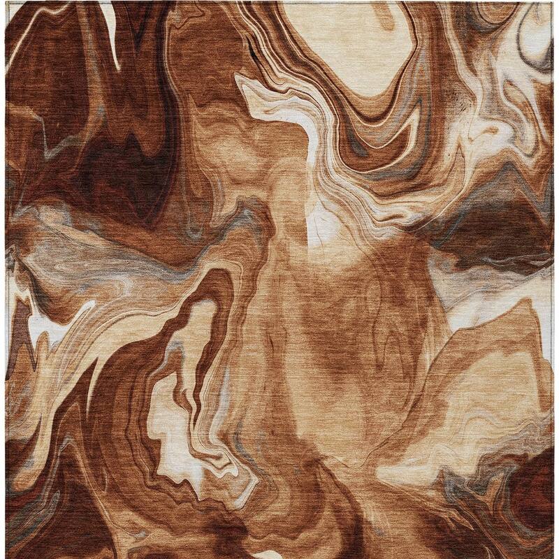 HomeRoots Abstract Transitional Rectangle Outdoor Rug