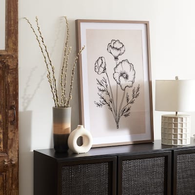 SAFAVIEH Siire From The Garden Photograph, 24 x 36, Framed Wall Art - Ivory/Black