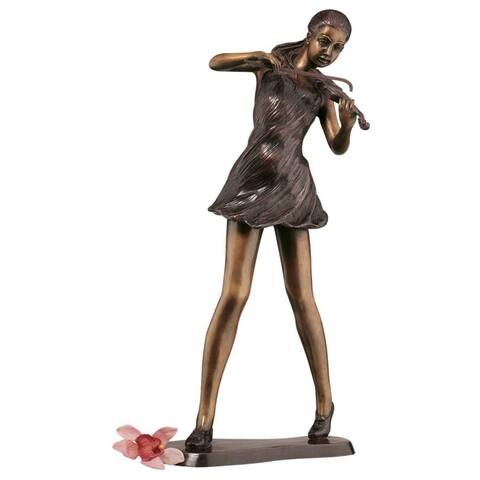 Design Toscano The Young Violinist Bronze Sculpture
