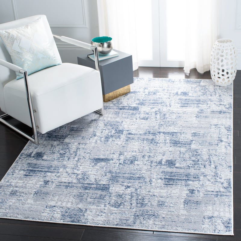 SAFAVIEH Amelia Marjolene Modern Abstract Rug - 6' x 9' - Navy/Light Grey