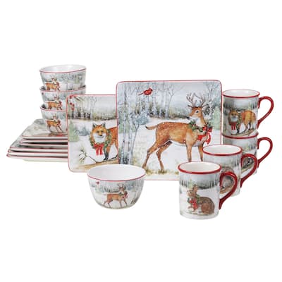 Certified International Winter Forest 16-piece Dinnerware Set, Service for 4