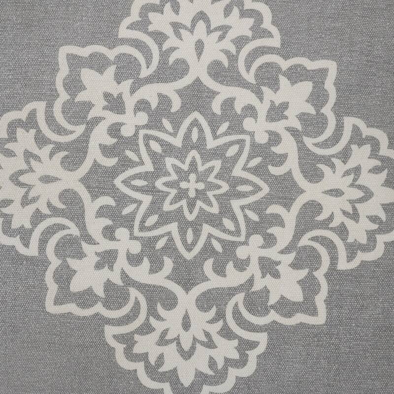 Handwoven Diamond Medallion Square Throw Pillow - 20" - Gray and White