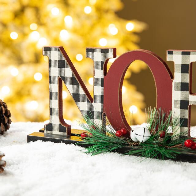 Glitzhome Christmas Wooden Word Table Decor