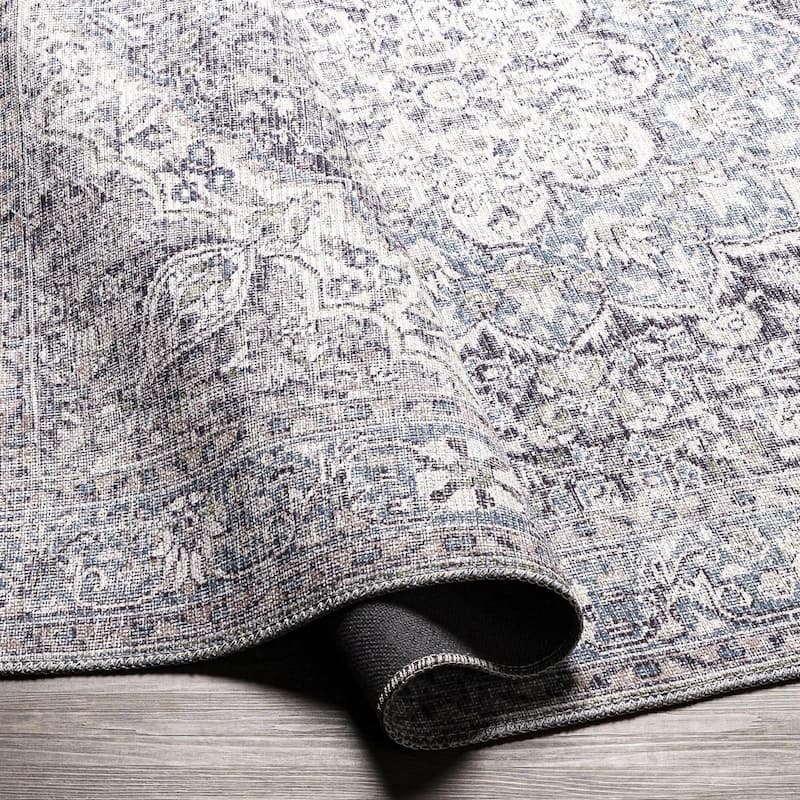 Livabliss Traditional Colin Medallion Washable Area Rug