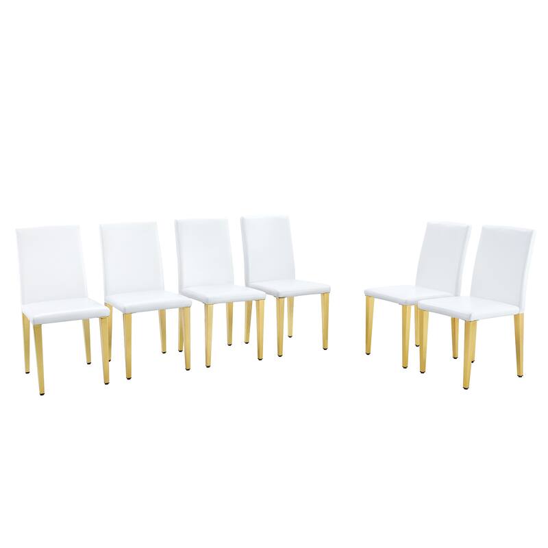 Dining Chairs Set of 4,Modern Kitchen & Dining Room Chairs,Faux Leather Cushion Seat Metal Legs