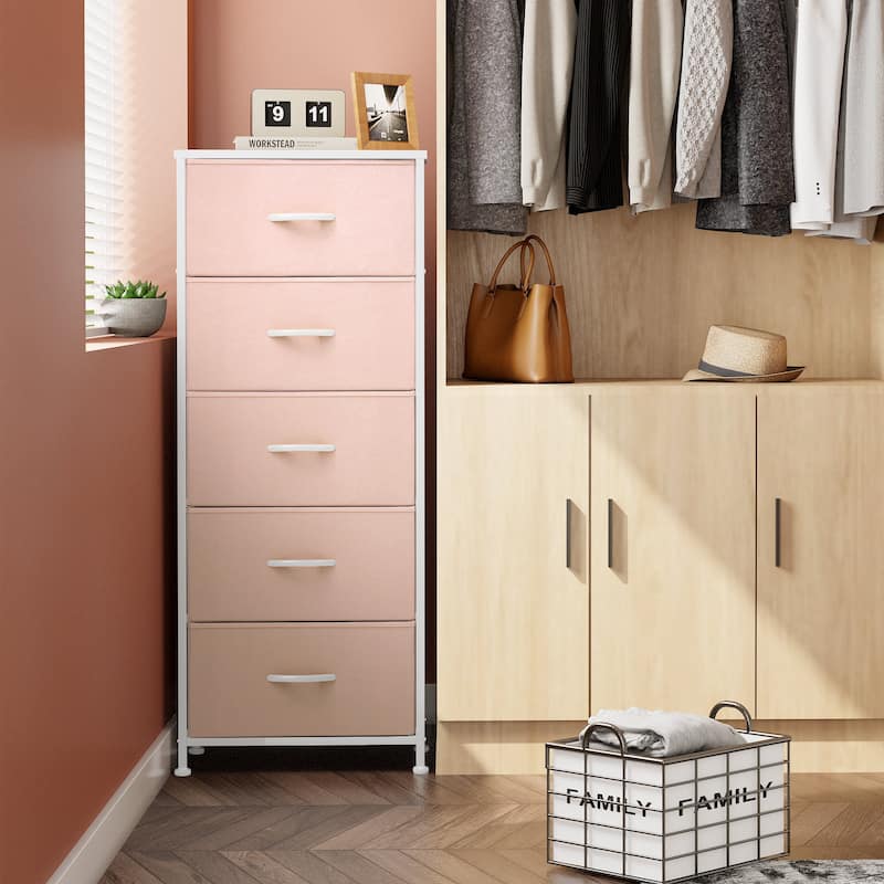 Crestlive Products Household 5-Drawer Vertical Dresser Storage Chest