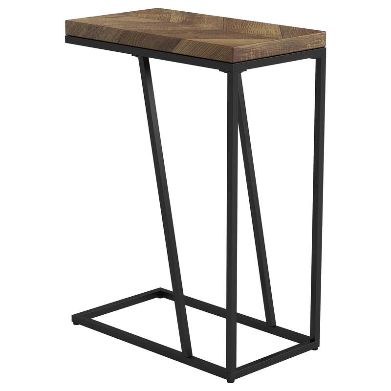 Sergio Engineered Wood C-Shaped Side Table - Rustic Tobacco