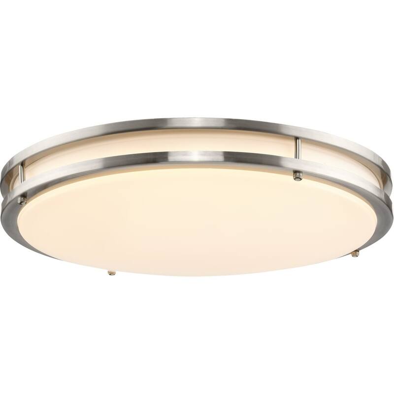 Abide Collection 5-CCT Integrated LED Brushed Nickel Contemporary 17.7" Large Flush Mount Light - 17.7 in x 17.7 in x 3.2 in