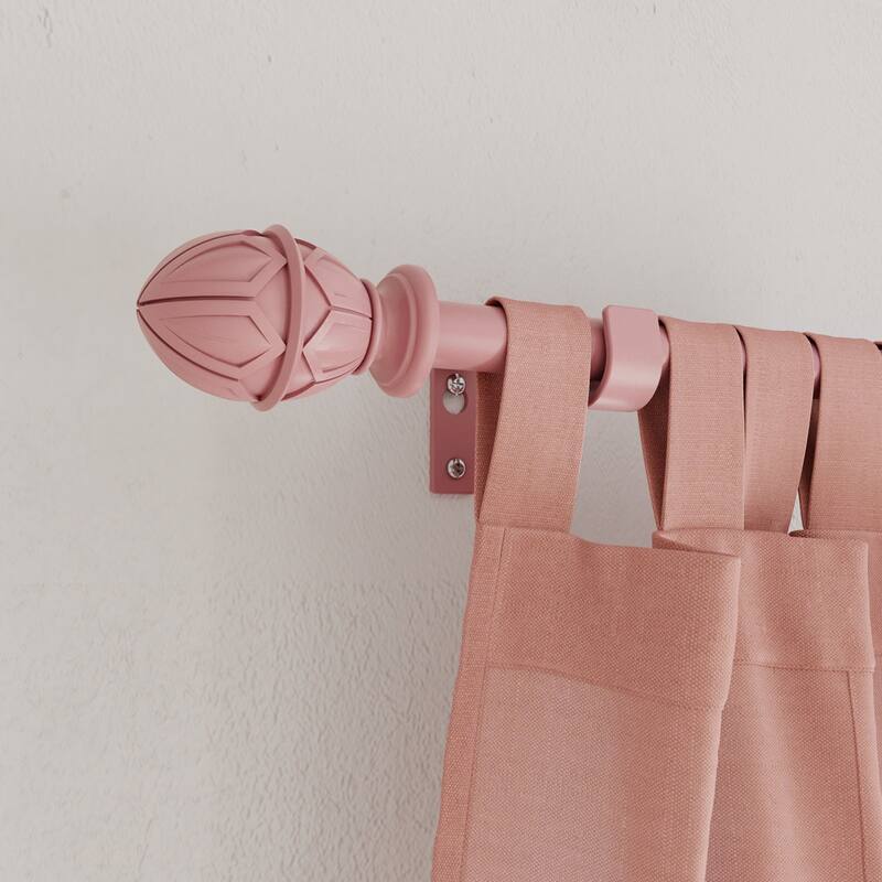 Acroma Metal Adjustable Single Modern Curtain Rod Pink
