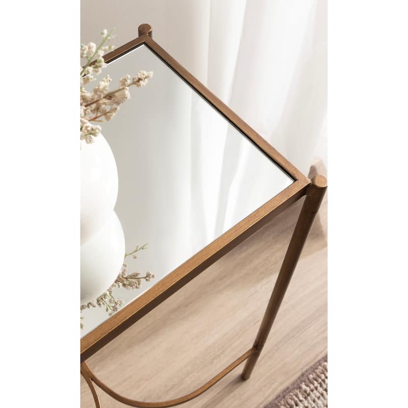 Kate and Laurel Catriona Side Table Mirror and Metal