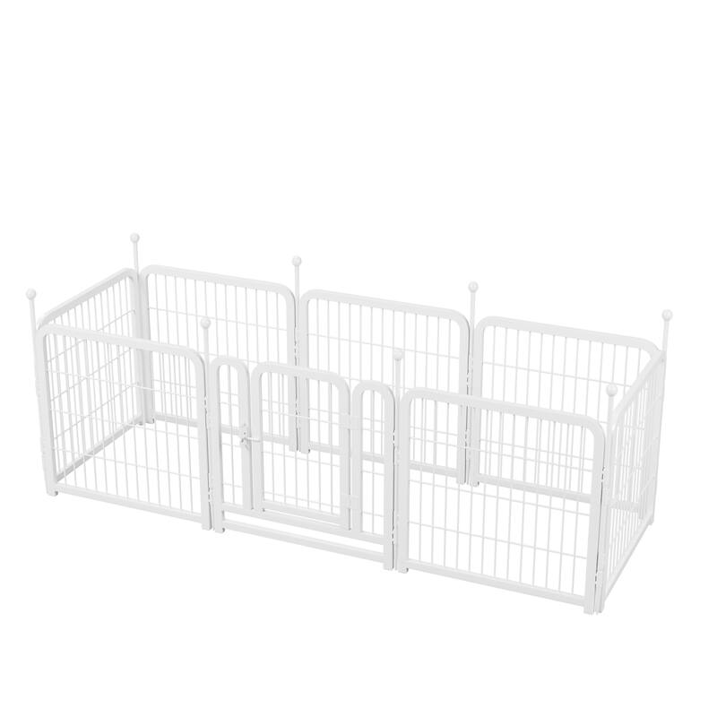 Dog Playpen 8 Panels 24" Height Heavy Duty Dog Fence Puppy Pen for Large Medium Small Dogs Foldable Pet Exercise Pen