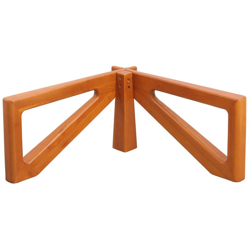 Triangular Coffee Table Base in Rubberwood with Stained Finish Imperial Series - Light Walnut