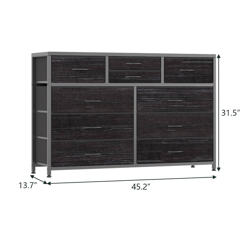 Modern Dresser TV Stand with 10 Drawers - n/a