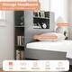 preview thumbnail 8 of 17, Twin Size Wooden Platform Bed Frame with Storage Headboard and 2-Tier Shelf
