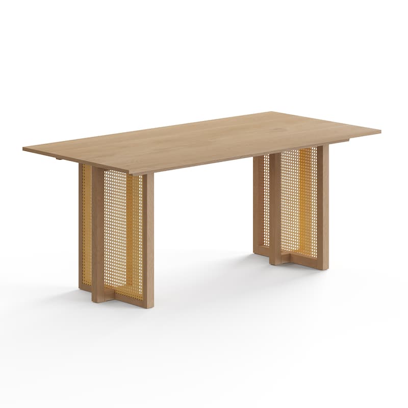 Havenwood Rectangular Dining Table with Cane Base - Oak