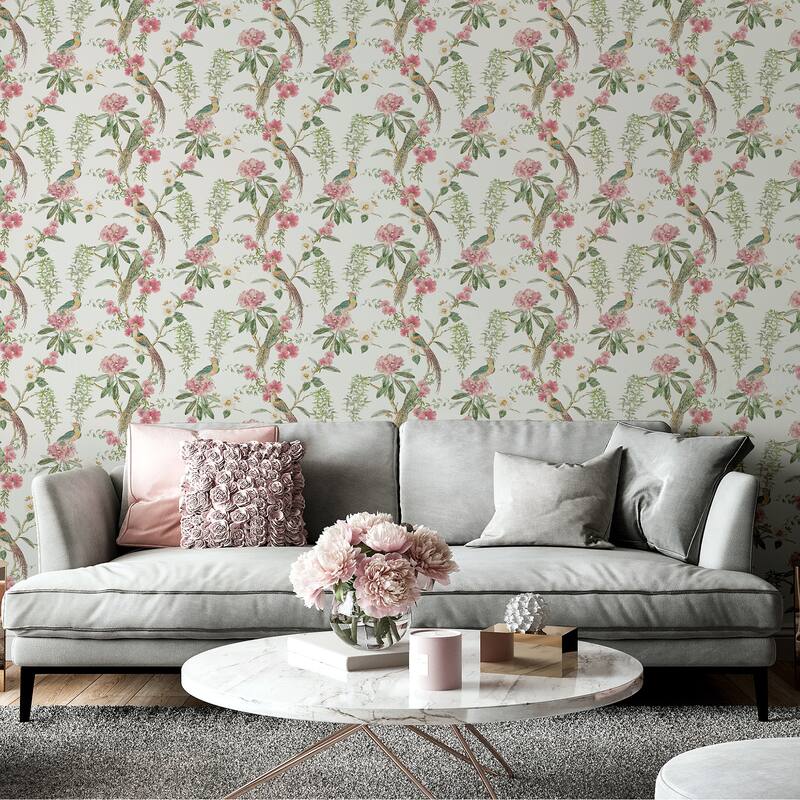 Arthouse Celine Pink Courtyard Garden Wallpaper