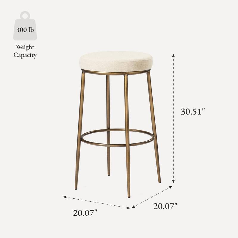Maven Lane Stella Metal Kitchen Dining Stool