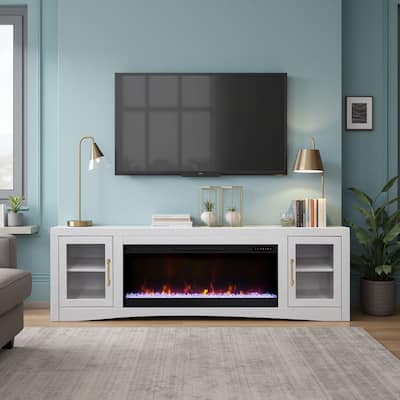 Bridgevine Home Heritage 82 inch Fireplace TV Stand, for TVs up to 90 inches