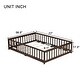 preview thumbnail 15 of 43, White Full Size Wooden Floor Bed with Fence & Door, Rubber, Safety Guardrails