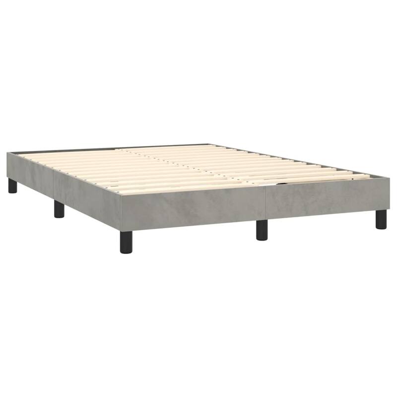 vidaXL Bed Frame Box Spring Platform Bed with Mattress for Bedroom Velvet