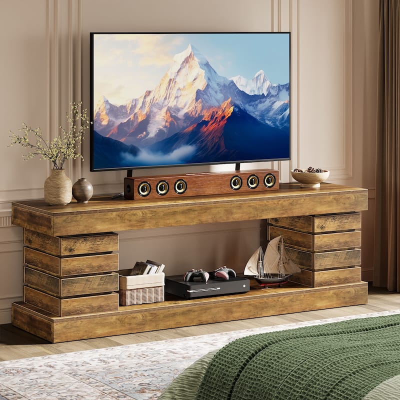 70.9" TV Industrial Entertainment Center with Storage