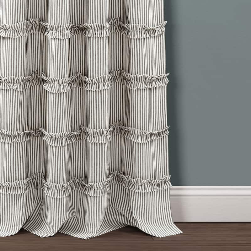 Lush Decor Vintage Stripe Yarn Dyed Cotton Window Curtain Panel Pair