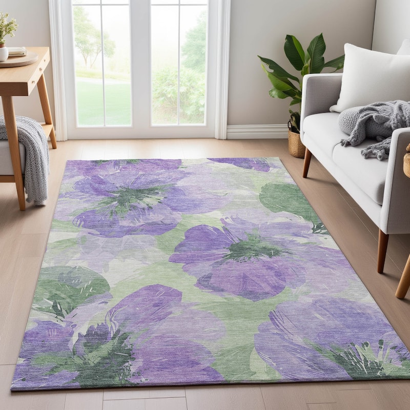 Premium Washable Super Soft Contemporary Floral Mayfield Rug