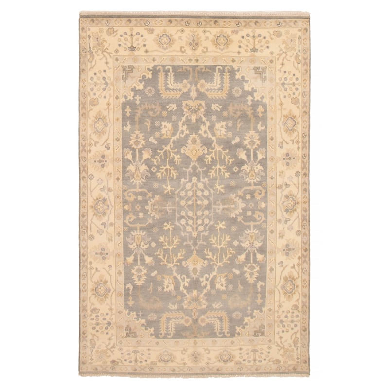 ECARPETGALLERY Hand-knotted Royal Oushak Grey Wool Rug - 5'11 x 8'8 - Grey - 5'11 x 8'8