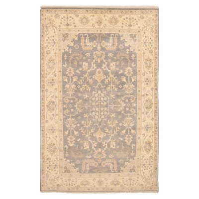 ECARPETGALLERY Hand-knotted Royal Oushak Grey Wool Rug - 5'11 x 8'8