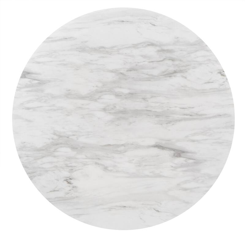 Balmforth White Faux Marble Round Counter Height Dining Set by iNSPIRE Q Classic