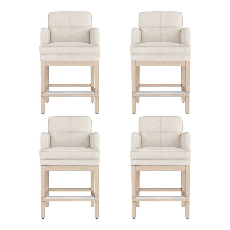 27.2" Modern Upholstered Solid Wood Shelf Counter Height Bar Stool - 22.4" W x 20.6" D x 40.2" H