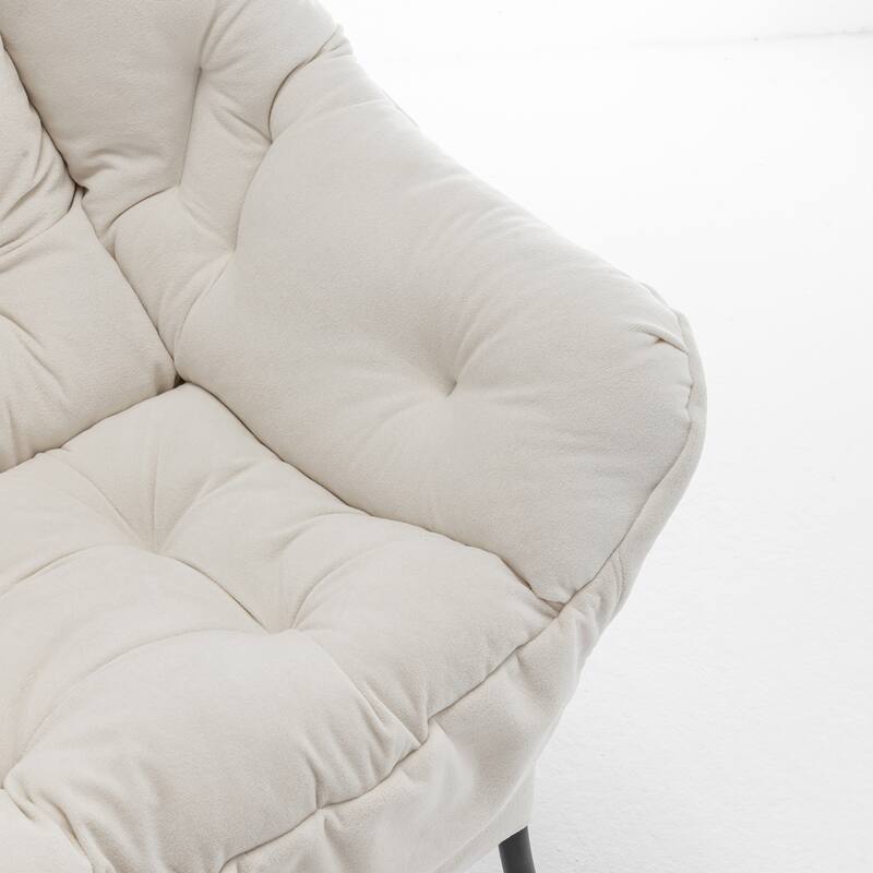 Velvet Recliner Chair with Matching Ottoman, Upholstered Accent Chair Armchair, Lounge Chaise Chair with Footrest