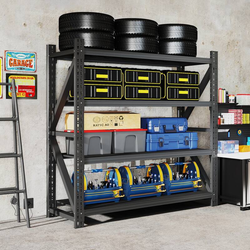 4000LBS Industrial Shelving for Warehouse, Heavy Duty Metal Adjustable Garage Shelves 4000LBS Storage Unit