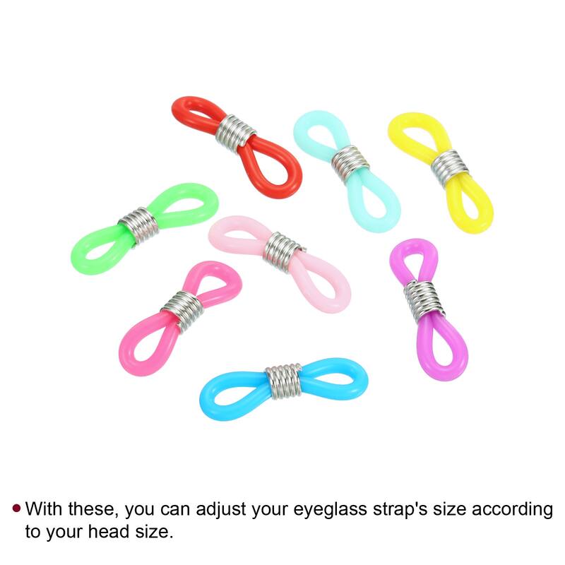 80pcs Eyeglass Chain Connector Silicone Strap Holder Chain End Loop - Multicolor
