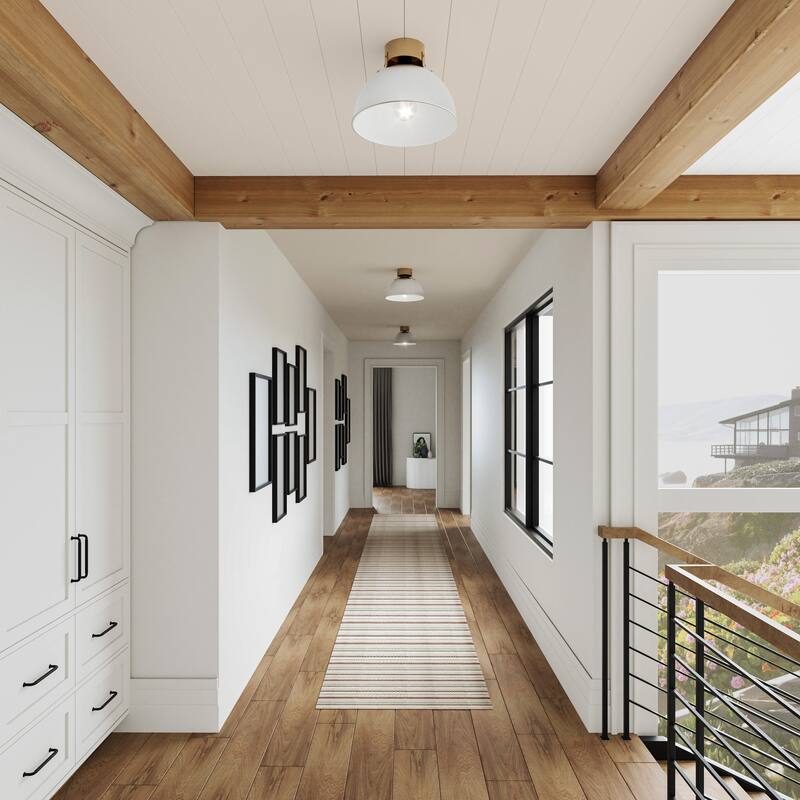 Elk Home Zayne Brushed Gold With Metal Shade 1 Light Semi Flush