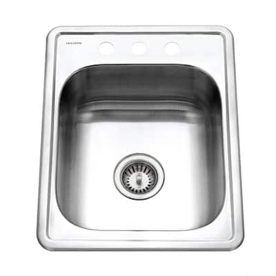 Houzer Hospitality 17" Single Basin Drop In 22-Gauge Stainless Steel