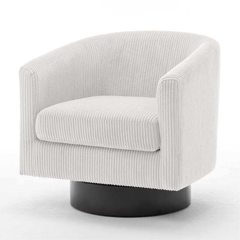 Corduroy Upholstered Swivel Barrel Chair