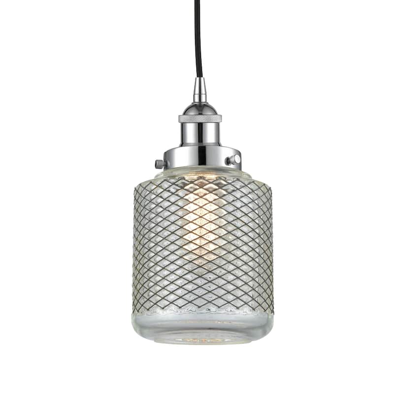 Innovations Lighting 616-1PH-12-6 Stanton Pendant Stanton 6" Wide Mini - Polished Chrome / Clear Wire Mesh