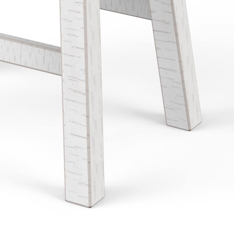 24" Farmhouse Gray Solid Wood Backless Set of 2 Saddle Stool