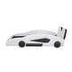preview thumbnail 8 of 10, Wood Twin Race Car Platform Kids Bed Frame with Wheels, Safety Rails for Bedroom, White