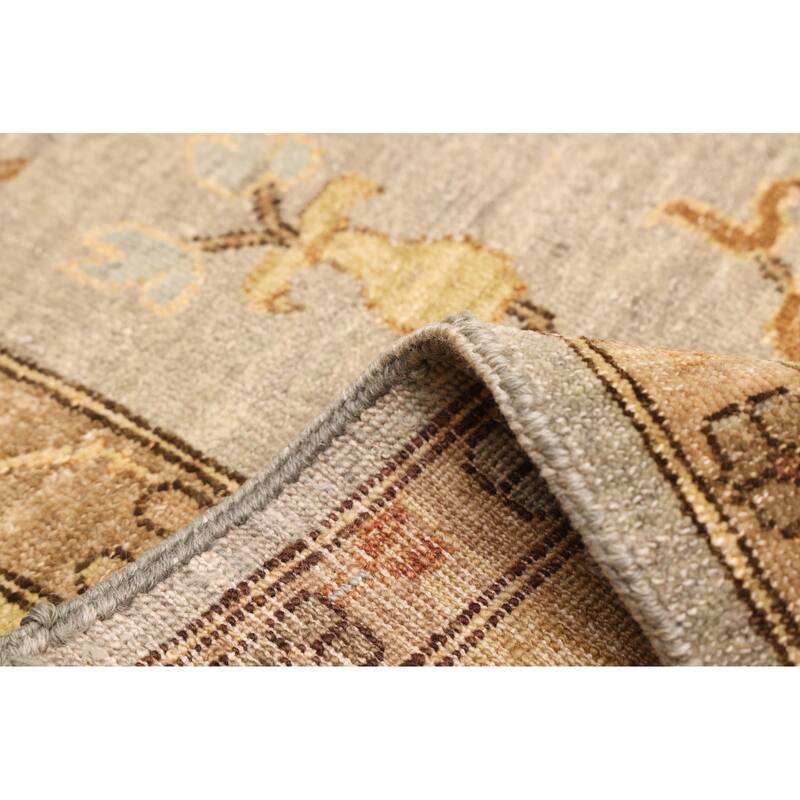 ECARPETGALLERY Hand-knotted Peshawar Oushak Grey Wool Rug - 8'0 x 10'9