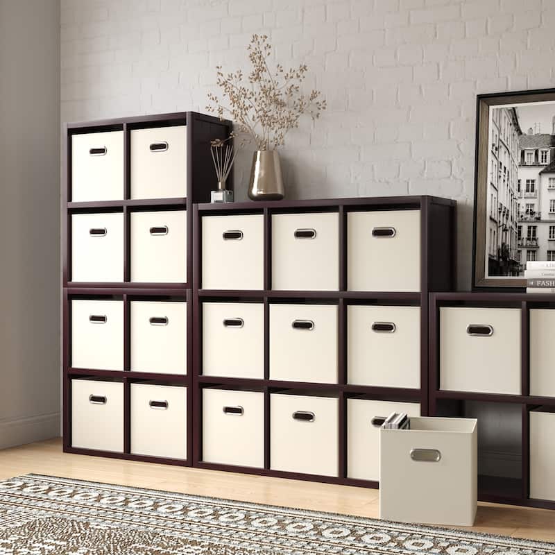 John Louis Home Solid Wood 4 Cube Storage Organizer Espresso