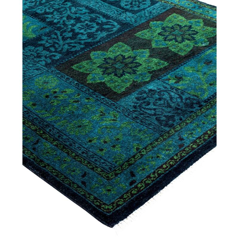 Overdyed One-of-a-Kind Hand-Knotted Area Rug - Black - 3' 2" x 5' 3"