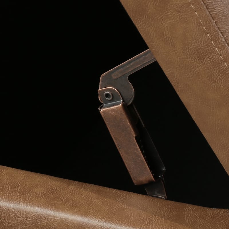 Adeco 46" Faux Leather Storage Ottoman Bench with Nailhead Trim