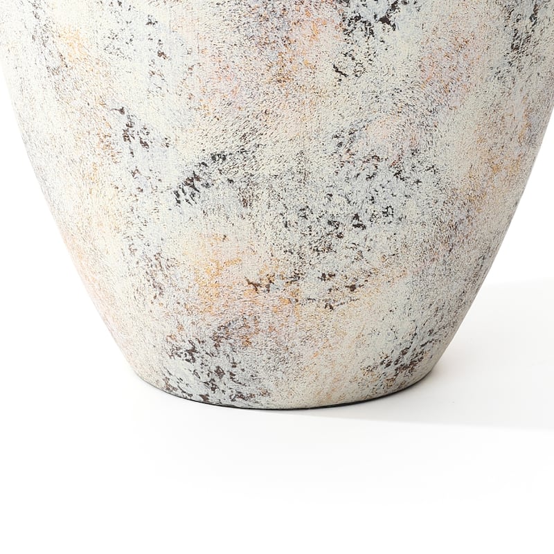 Marbled White Tall Round Stoneware Vase (Single)