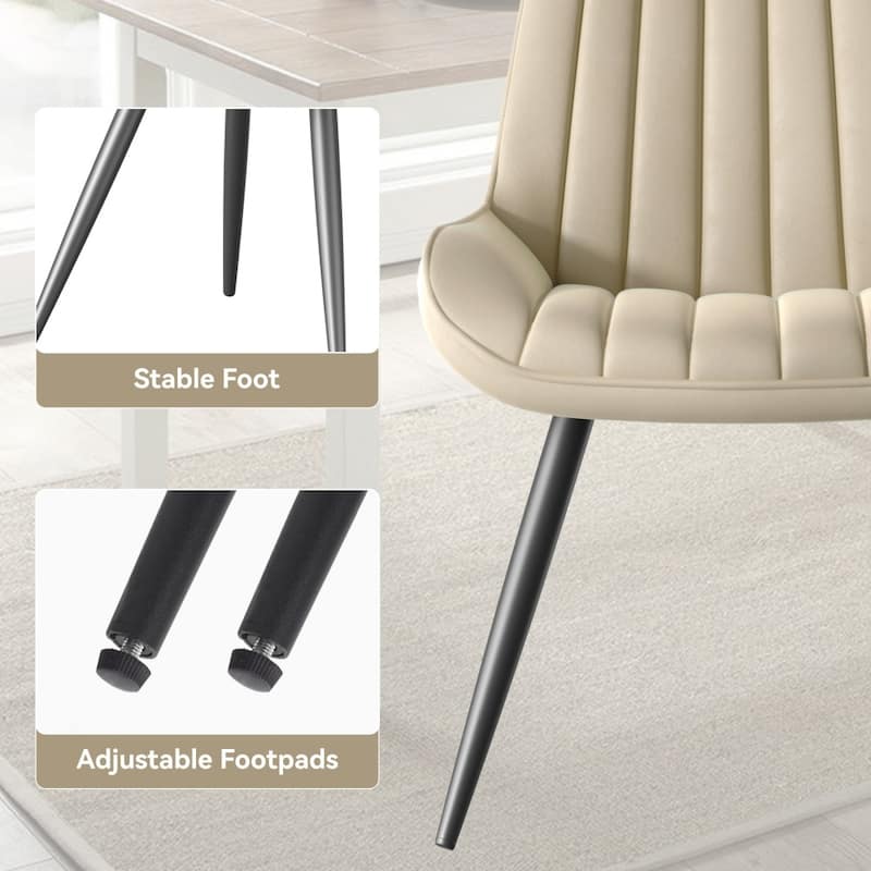 4-piece Modern Upholstered Dining Chairs Set with Metal Legs (Excluding Table)