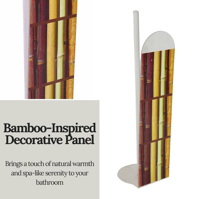 Bamboo Brown Freestanding Toilet Paper Holder - Brown, Beige, Green - 5"L x 5"W x 19"H