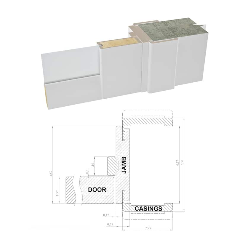 Solid French Double Doors Frosted Glass 9 Lites / Felicia 3309 White