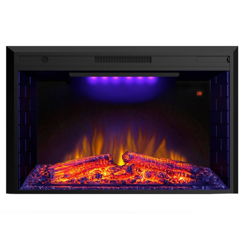 Electric Fireplace Heater with Log set & Realistic Flame